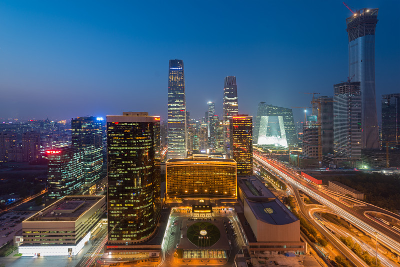 北京,室内过夜,建筑外部,高视角,cbd,朝阳区,高处,办公室,天空,未来