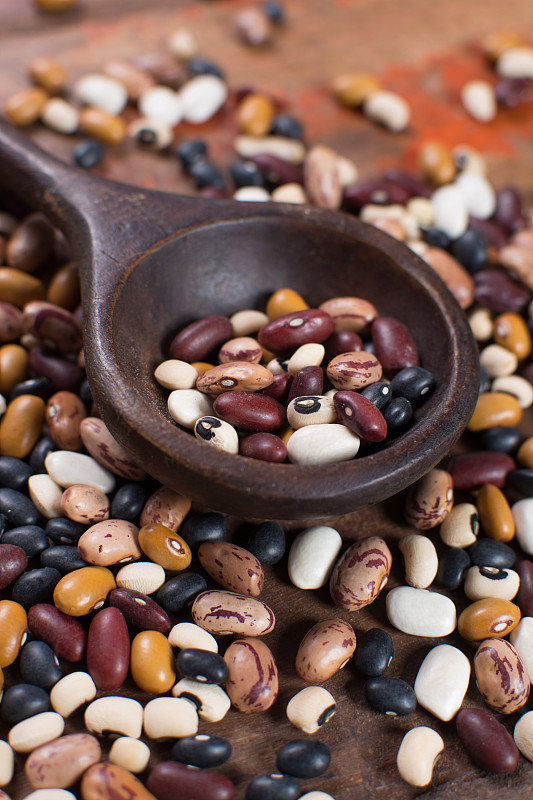 豆,蛋白质,多样,生食,干燥食品,多色的,垂直画幅,南美,褐色,素食