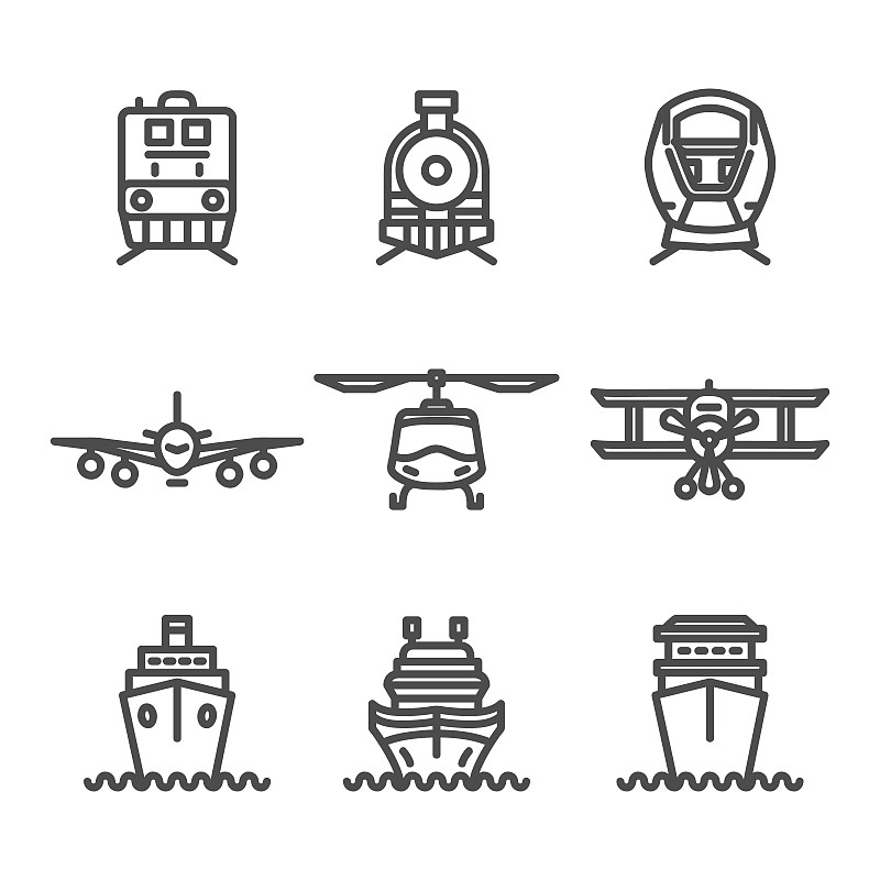 计算机图标,水陆两用车,绘画插图,邮轮,铁轨轨道,交通方式,货物集装箱,地铁,现代,容器