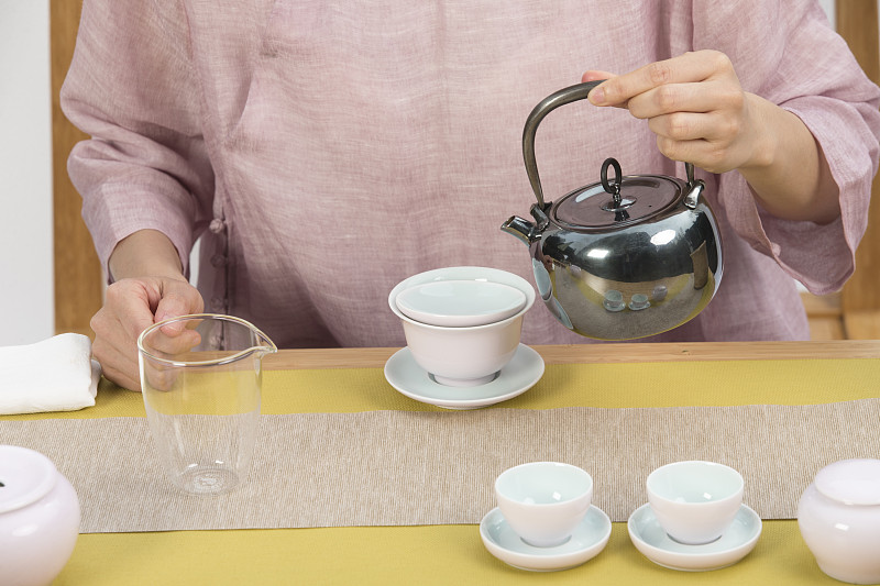 茶道,顺序,茶杯,茶壶,液体,杯,中国人,桌子,水平画幅,传统