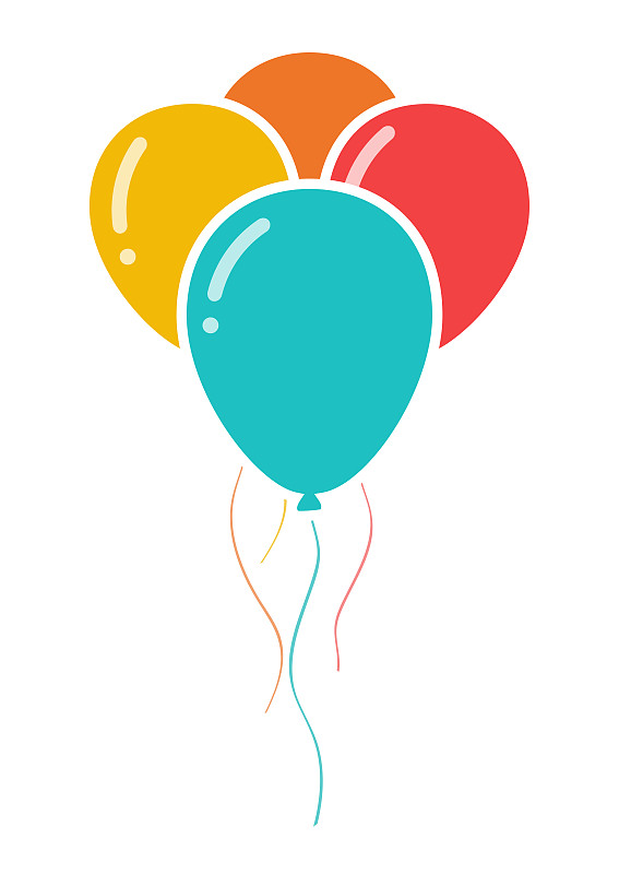 气球,计算机图标,三个物体,多色的,垂直画幅,绘画插图,符号,组物体,生日,俄罗斯