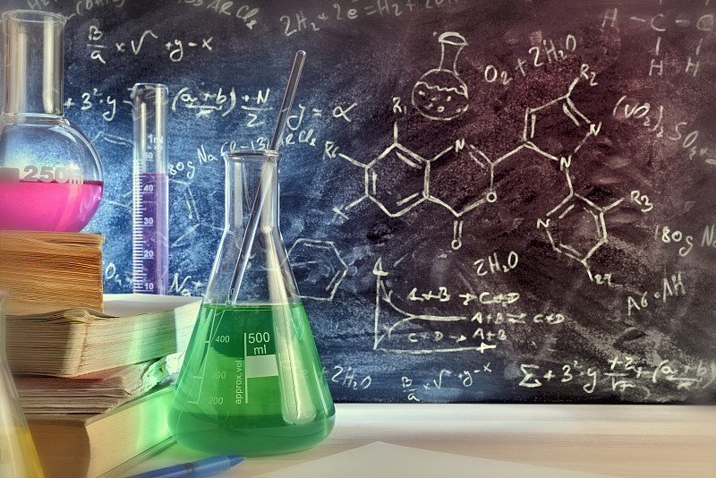 书桌,化学,黑板,特写,教室,绘画插图,化学家,科学实验,生物化学,实验室