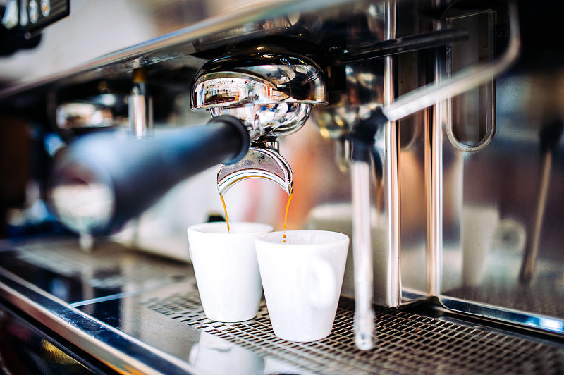 杯,咖啡,高压蒸汽咖啡机,自动的,清新,烤咖啡豆,咖啡店,早晨,商店,饮料