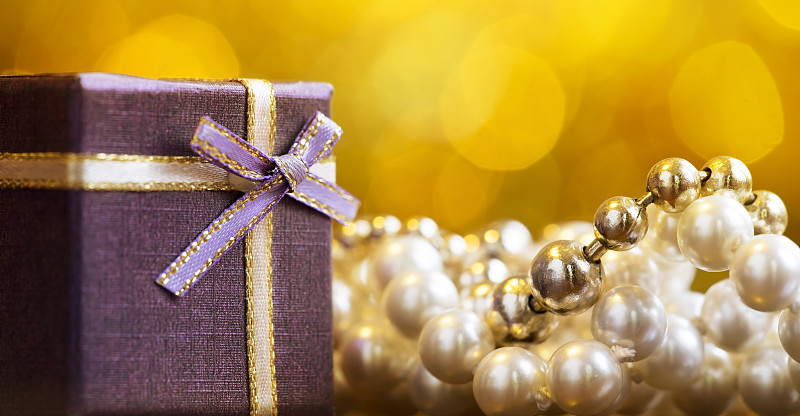 礼物,紫色,珍珠,贺卡,圣诞卡,水平画幅,珠宝,圣诞礼物,特写
