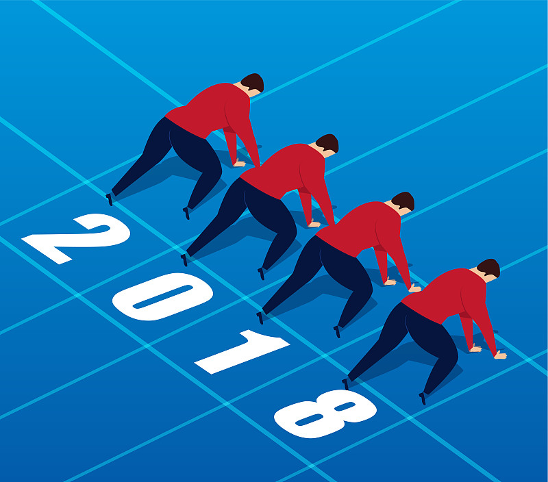 短跑,2018,飞机跑道,绘画插图,卡通,心理健康,男商人,新创企业,经理,想法