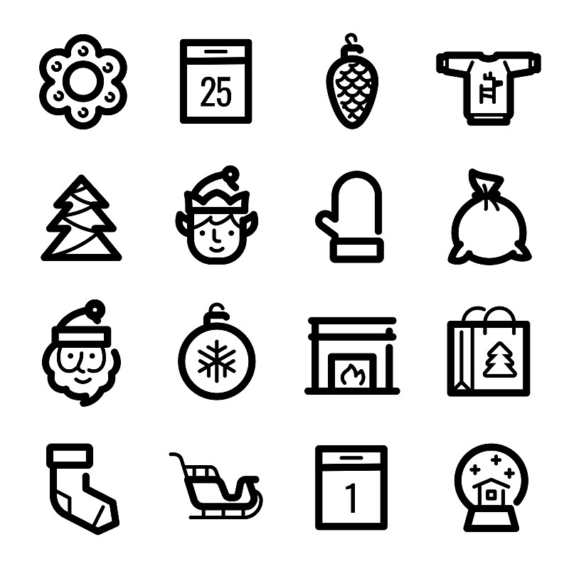 圣诞老人,计算机图标,小精灵,雪橇,球,雪,绘画插图,符号,超级市场