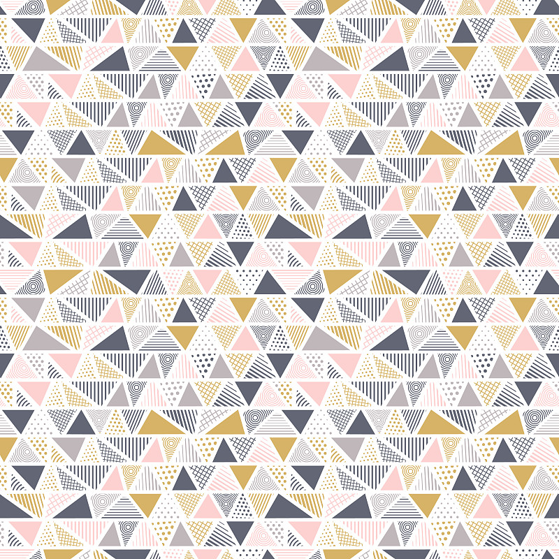 几何形状,四方连续纹样,白色,黄金,三角形,黑色,粉色,绘画插图,形状,无人
