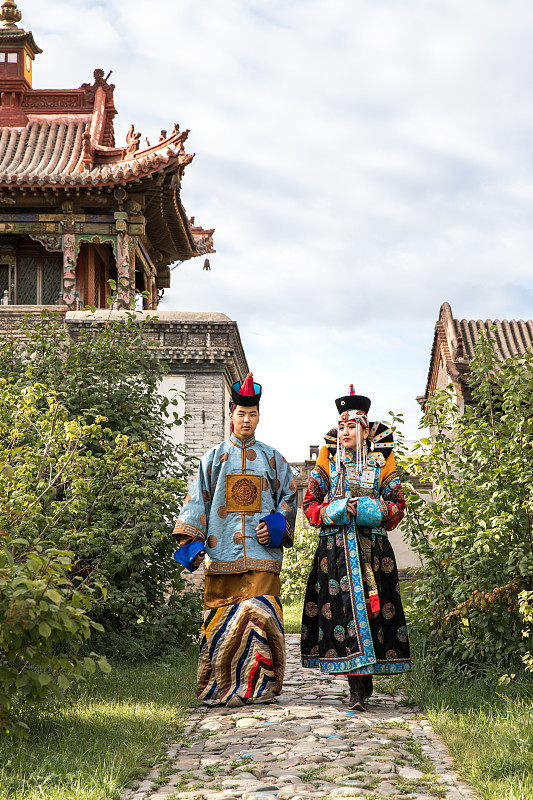 传统,衣服,蒙古人,伴侣,个人随身用品,垂直画幅,留白,艺术模特,寺庙,珠宝