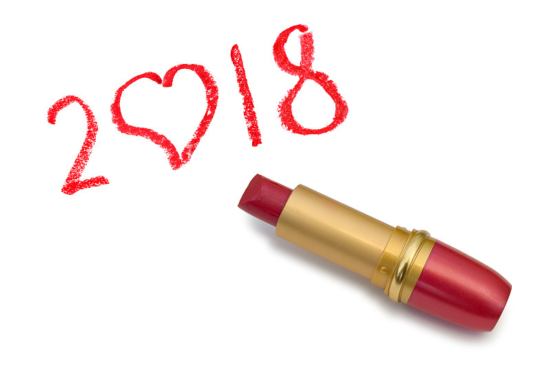 2018,唇膏,红色,水平画幅,新年,新年前夕,按钮,心型,悲哀,俄罗斯
