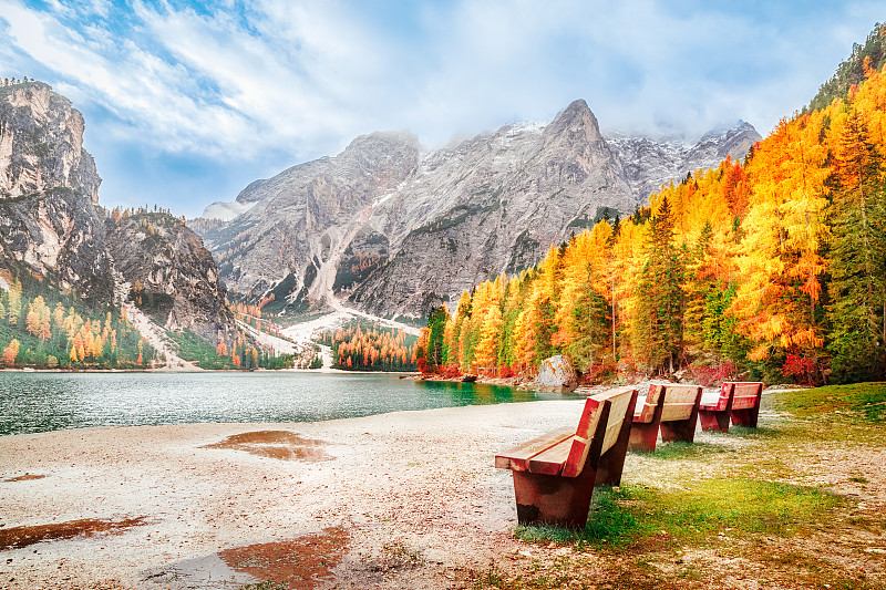风景,旅游目的地,秋天,意大利,居住区,名声,布雷湖,上阿迪杰,自然美,奉承