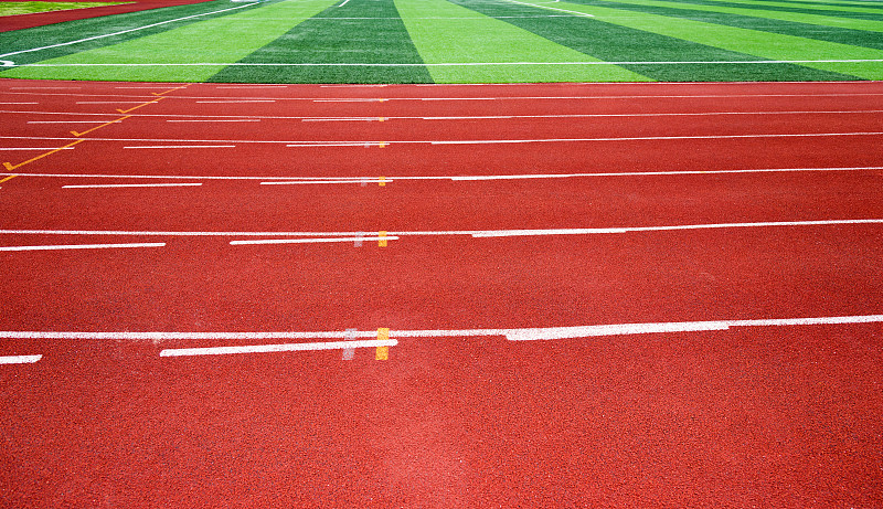 田径跑道,运动场,红色,体育场,留白,人造的,学校体育馆,运动竞赛,水平画幅,短跑