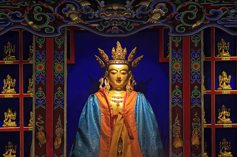 内蒙古自治区,呼和浩特,金佛寺,二月,喇麻庙,2015年,城市,纪念碑,美,禅宗