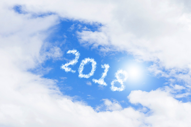 天空,云,蓝色,概念,2018,新年前夕,形状,纯洁,数字,新的
