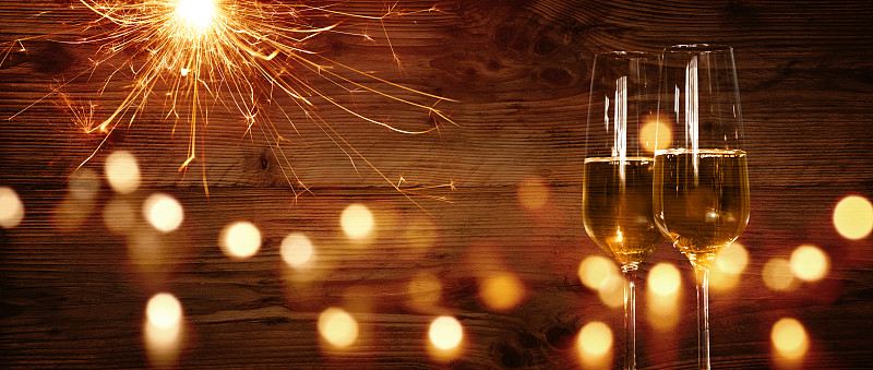 新年前夕,葡萄酒,贺卡,留白,新的,水平画幅,无人,闪烁发光,生日