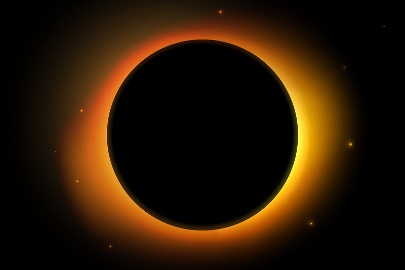 日月食,太阳,天空,未来,水平画幅,星星,无人,月亮,绘画插图,科学