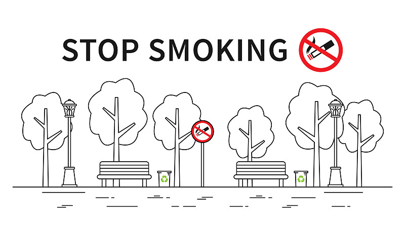 公园,绘画插图,禁止吸烟记号,矢量,城市,美国,杂物间,水平画幅,洗手间标志