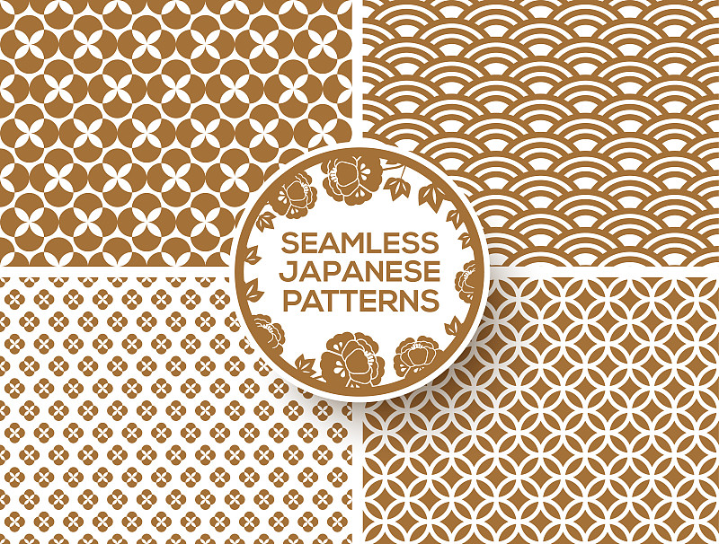 日本,黄金,式样,青海波,和服,波纹,中国,设计元素,花纹,樱桃