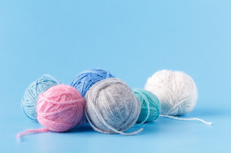 球,蓝色,羊毛,粉色,式样,水平画幅,无人,手艺,羊毛线球,时尚