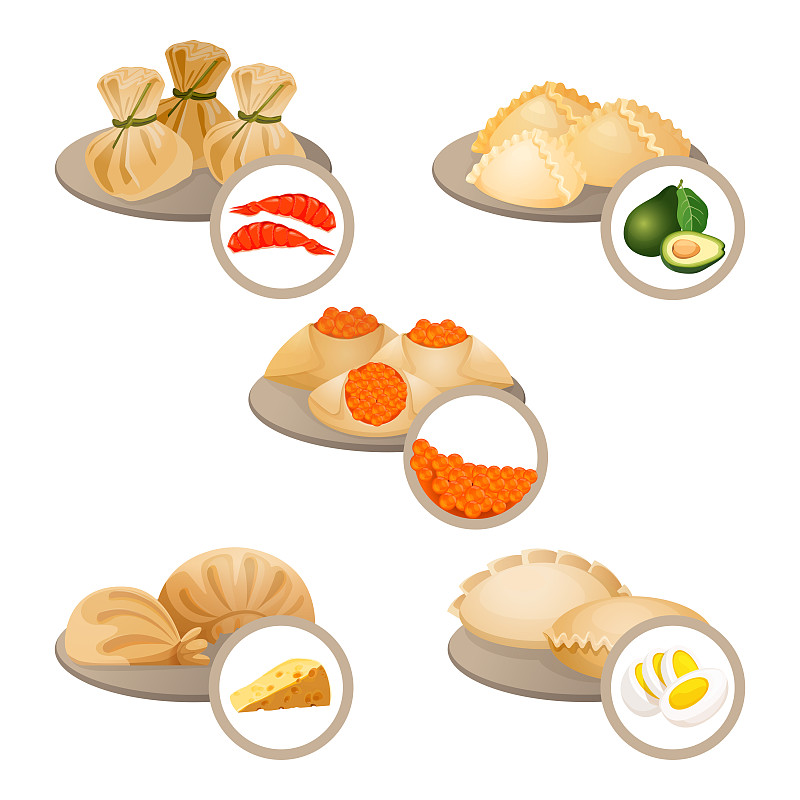 虾,盘子,小麦面团,数学符号,有包装的,偏好,中式小笼包,三明治包,点心,酱油