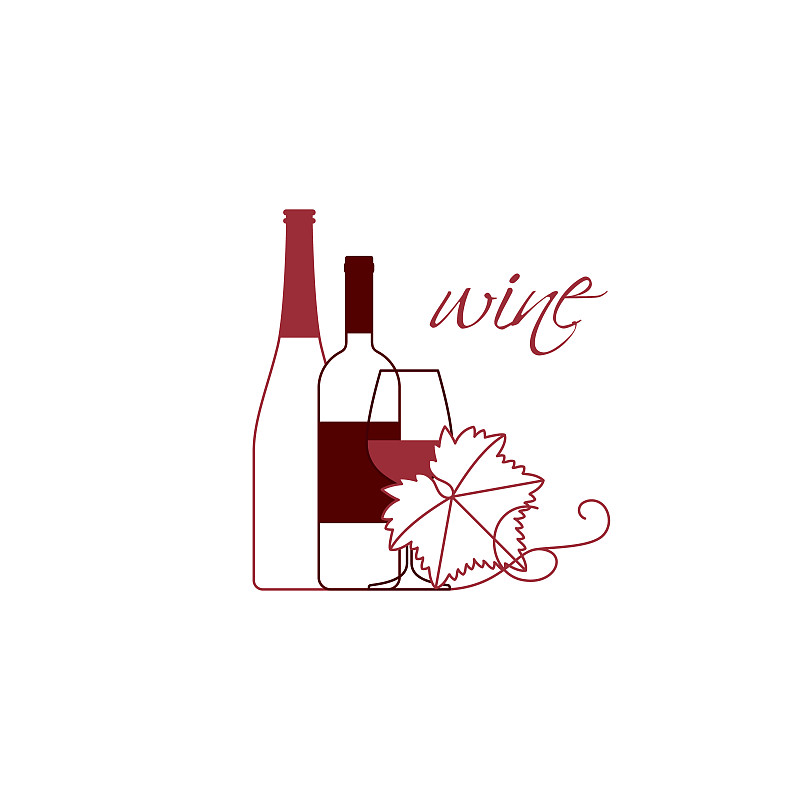 绘画插图,符号,瓶子,葡萄园,菜单,矢量,玻璃杯,酒瓶,餐馆,葡萄树叶