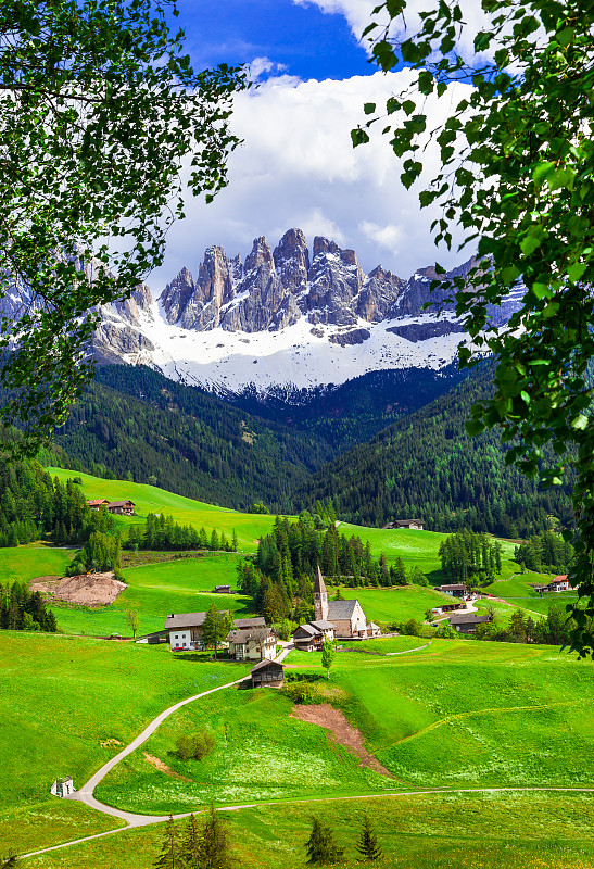 多洛米蒂山脉,传统,芬尼谷,阿尔卑斯山脉,风景,乡村,山脉,意大利,垂直画幅,雪