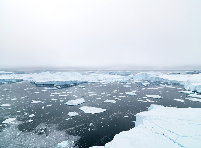 航拍视角,冰山,格陵兰,伊路利萨特冰湾,北冰洋,水,天空,美,风,水平画幅