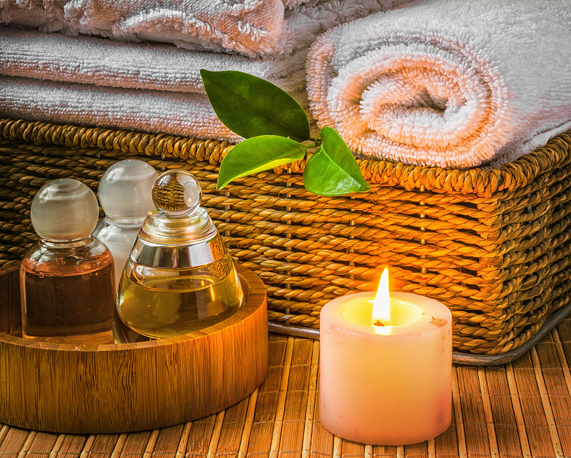 spa美容,毛巾,蜡烛,美,替代疗法,辅导讲座,芳香的,水平画幅,浴室,纯净