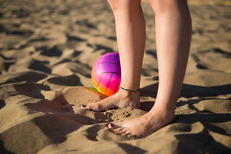 沙滩排球,进行中,球,天空,沙子,夏天,排球,女强人,仅成年人,希腊