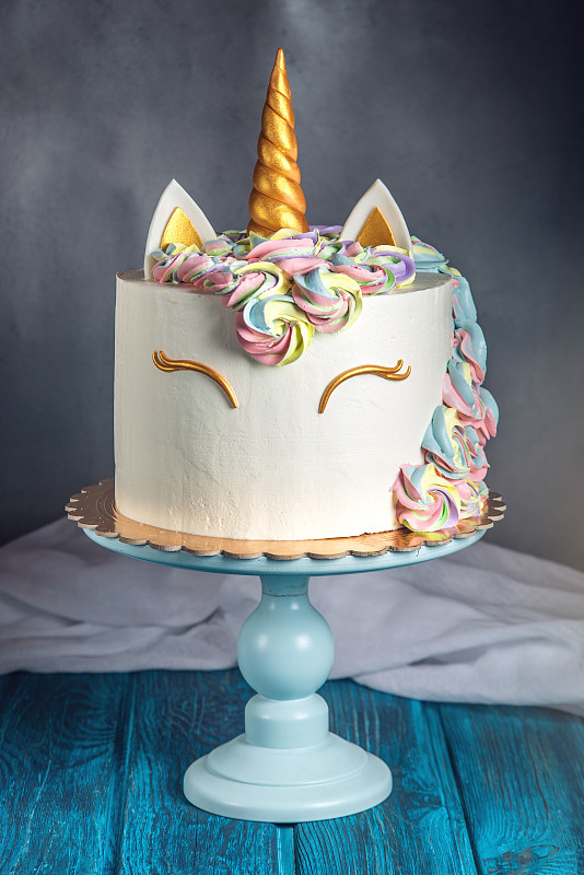 蛋糕,生日,甜点心,独角兽,幻想,自然美,明亮,小山羊,华丽的,庆祝