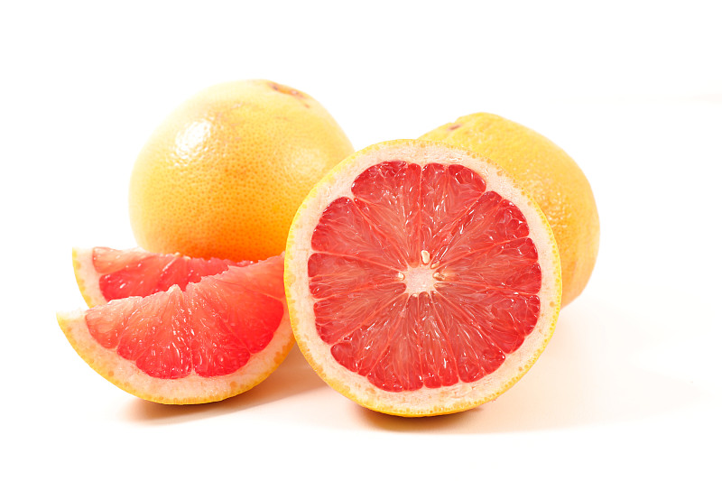 白色背景,葡萄柚,分离着色,水平画幅,水果,无人,果汁,背景分离,成分,切片食物