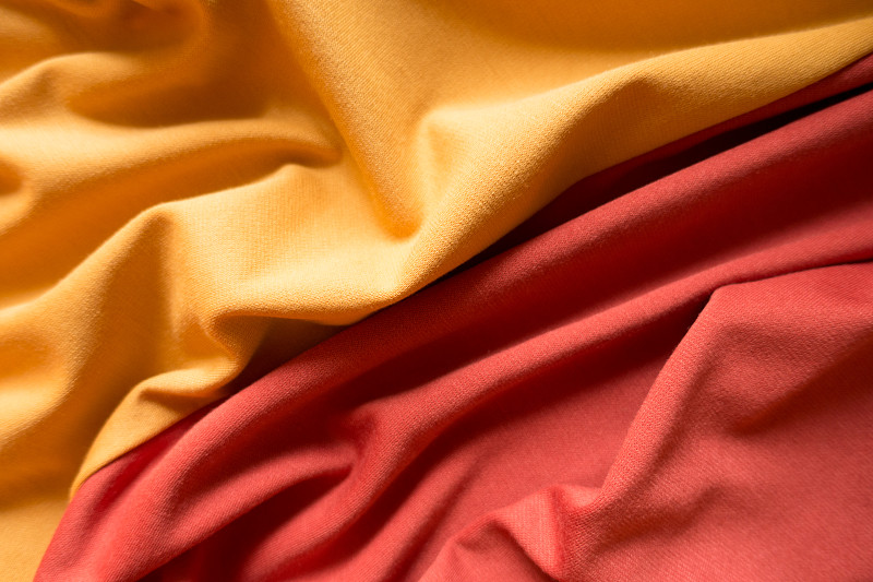 波纹,平纹针织面料,黄色,简单,红色,折叠的,水平画幅,纺织品,琥珀,无人