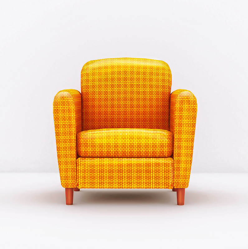 扶手椅,卡通,黄色,白色背景,分离着色,王座,交通工具内部,华贵,舒服,椅子