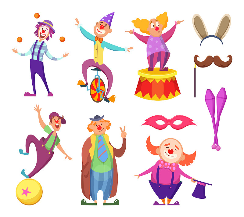 马戏团,性格,乐趣,小丑,个性,个人随身用品,球,绘画插图,艺术家,艺术
