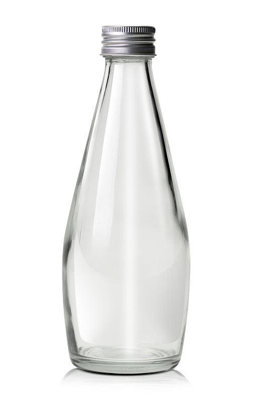 水瓶,玻璃,分离着色,垂直画幅,正面视角,水,空白的,饮食,纯净,苏打水瓶