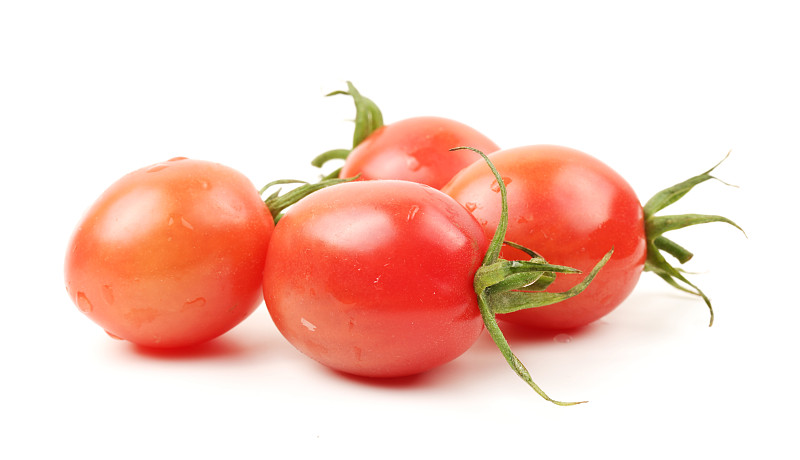 樱桃番茄,白色背景,垂直画幅,素食,纯净,西红柿,明亮,彩色图片,清新,大特写