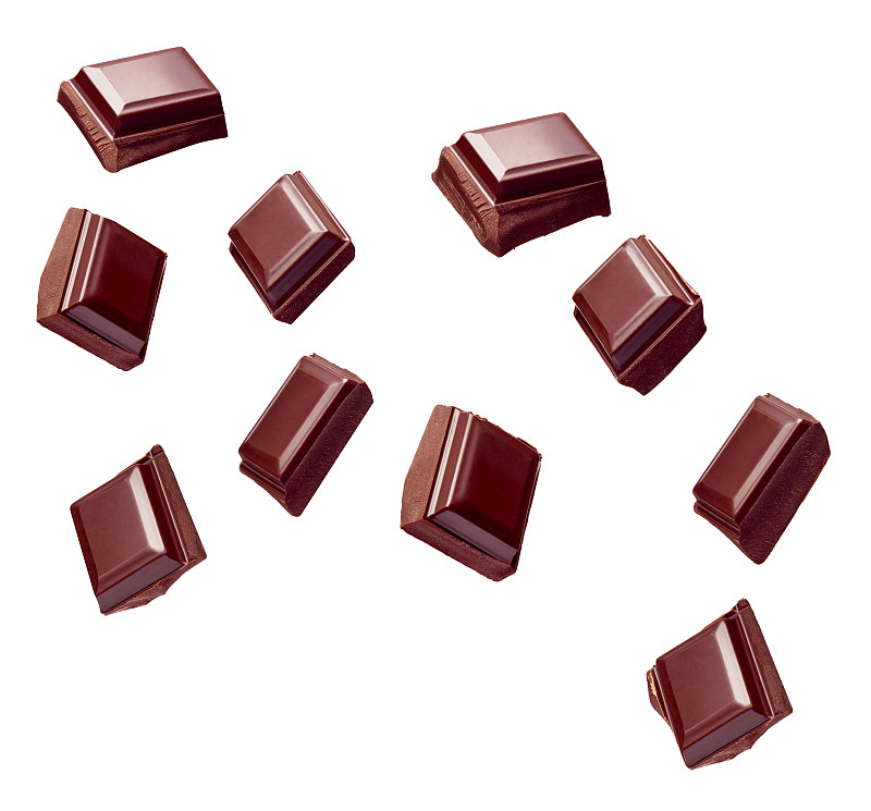 甜点心,巧克力,切片食物,甜食,褐色,水平画幅,块状,特写,糖,部分