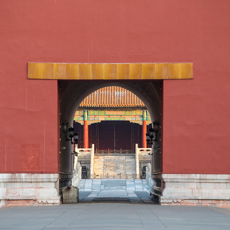 故宫,北京,大门,中国,墙,红墙洞穴,清朝,面无表情,宫殿,纪念碑