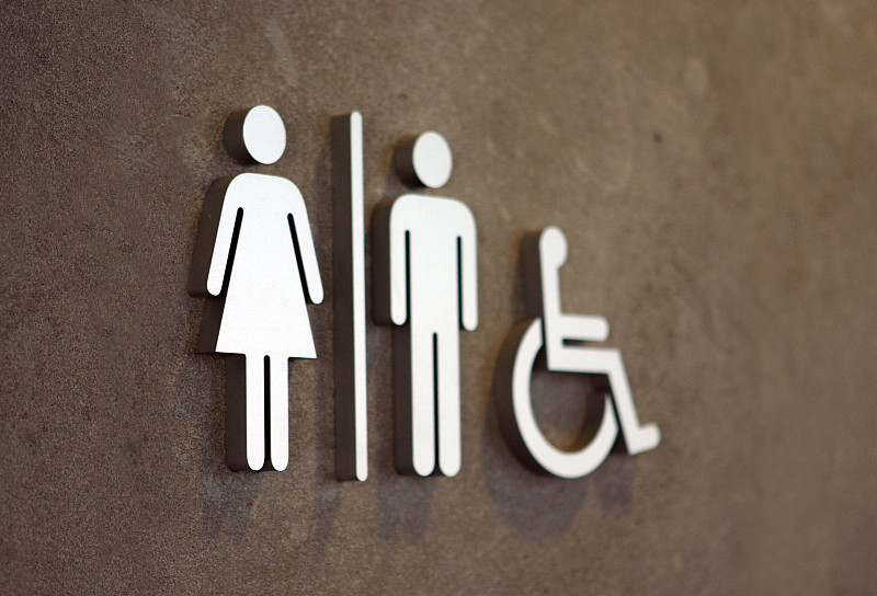 洗手间标志,现代,公共厕所,女性标志,男性标志,卫生间,残障者标志,性别标志,水平画幅,符号