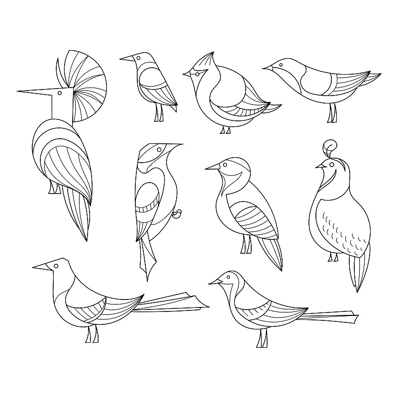 鸟类,矢量,条纹,僵鸟,绘画插图,符号,户外,北美歌雀,俄罗斯,连雀
