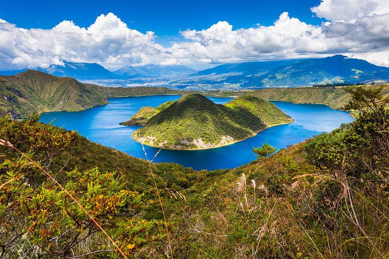 蓝湖,自然美,自然,水,厄瓜多尔,安地斯山脉,水平画幅,地形,无人,蓝色