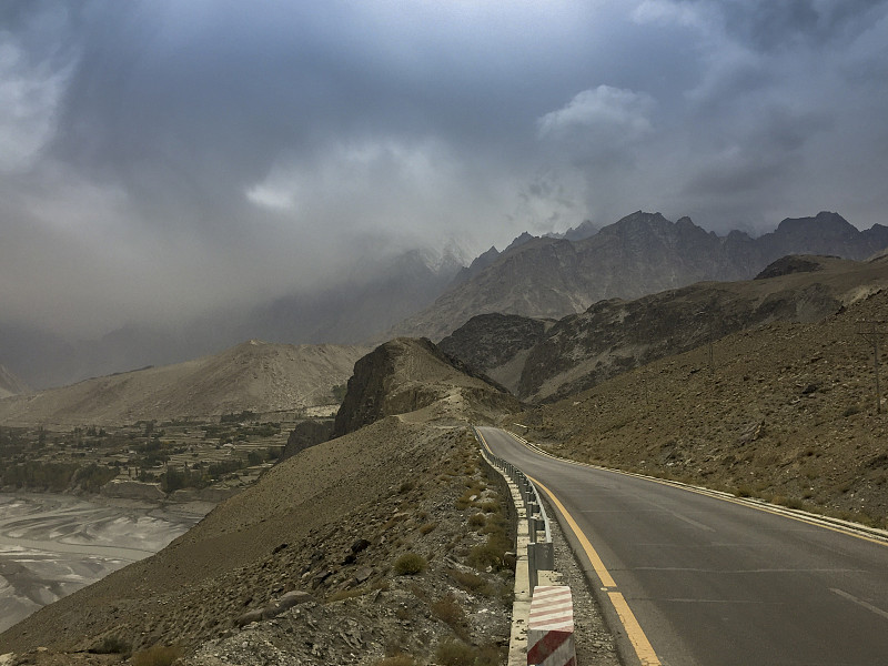 巴基斯坦,风景,前进的道路,吉尔吉特,天空,美,水平画幅,云,尖利,旅行者