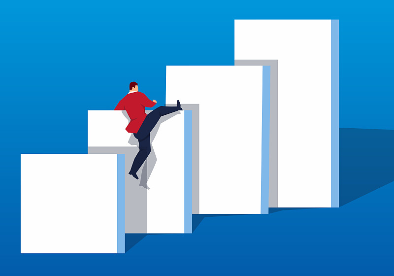 概念,克服困难,领导能力,攀岩墙,绘画插图,努力,男商人,经理,边界,想法