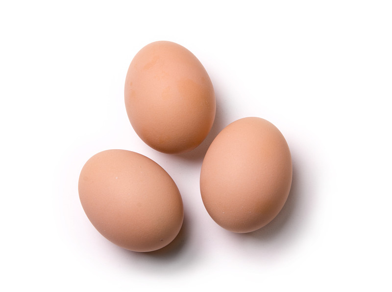 卵,鸡蛋,褐色,水平画幅,高视角,无人,有机食品,白色背景,阴影,背景分离