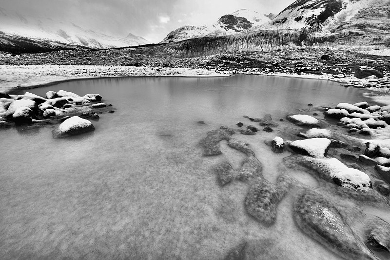 环境,athabasca,glacier,哥伦比亚冰原,大陆分水岭,冰碛,加拿大落基山脉,巨石,著名自然景观,自然保护区,阿尔伯塔省