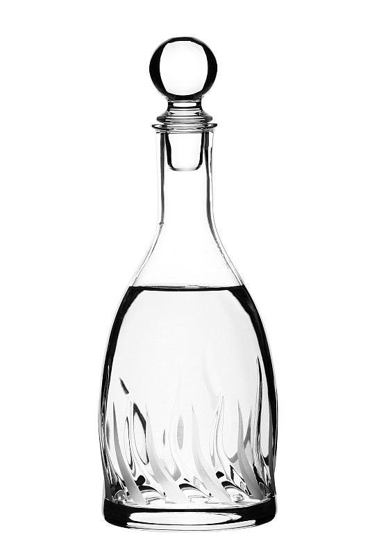 水,含酒精饮料,玻璃水瓶,透明,水晶,餐具,垂直画幅,形状,无人,饮料