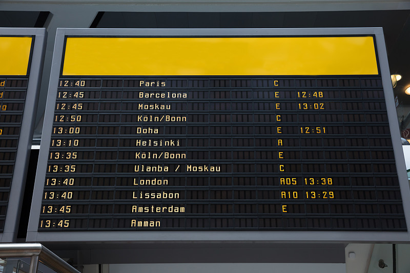 机场,座舱,信息标志,留白,水平画幅,无人,进出港显示牌,时间,数字,技术
