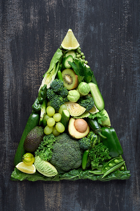 生食,清新,蔬菜,绿色,三角形,有机食品,多样,组图,在上面,锻炼