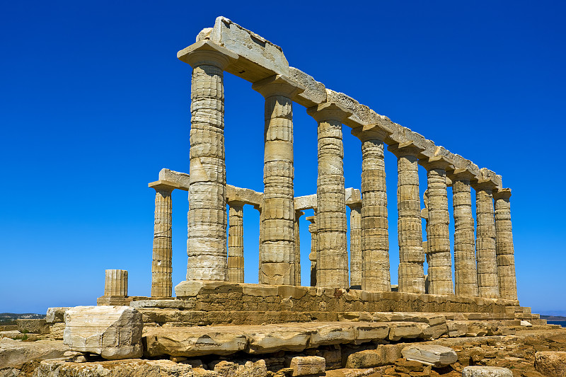 希腊,索尼恩,海神之庙,纪念碑,水平画幅,无人,海神波塞冬,寺庙,古老的,古典式