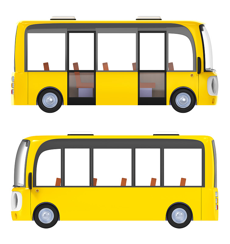 卡通,现代,巴士,侧面视角,黄色,垂直画幅,未来,绘画插图,陆用车,概念车