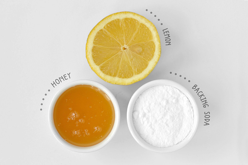 面膜,蜂蜜,焙碱,自制的,柠檬汁,美,水平画幅,配方,奶油,健康